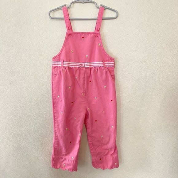 Y2K Gymboree Pink Floral Overalls - Picture 1 of 5